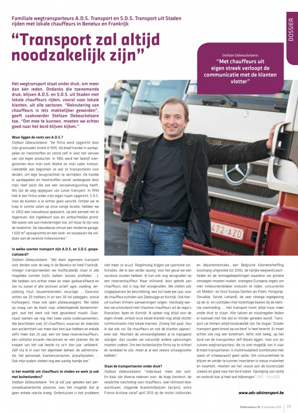 Article VOKA Entrepreneurs 2012 (numéro 18)